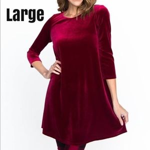 Deep Berry Velvet Swing Tunic